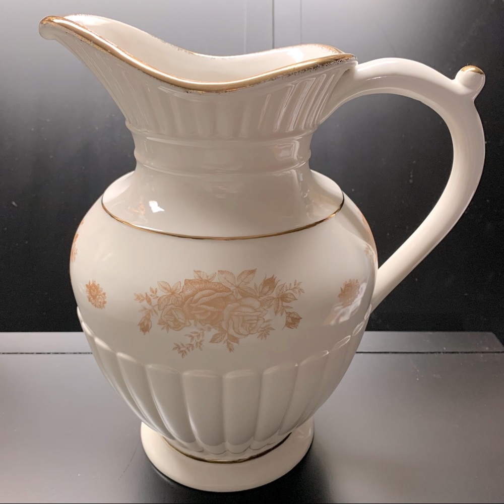 10” Old Country Roses Gold Fluted Pitcher